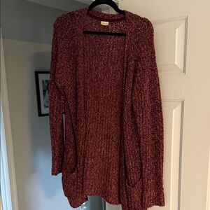 Garage Burgundy Knit Cardigan